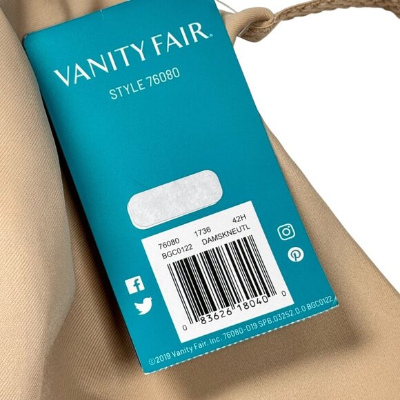 NWT Vanity Fair Minimizer Bra Sz.42H Nude Full Figure Full Coverage Underwire - Picture 9 of 10